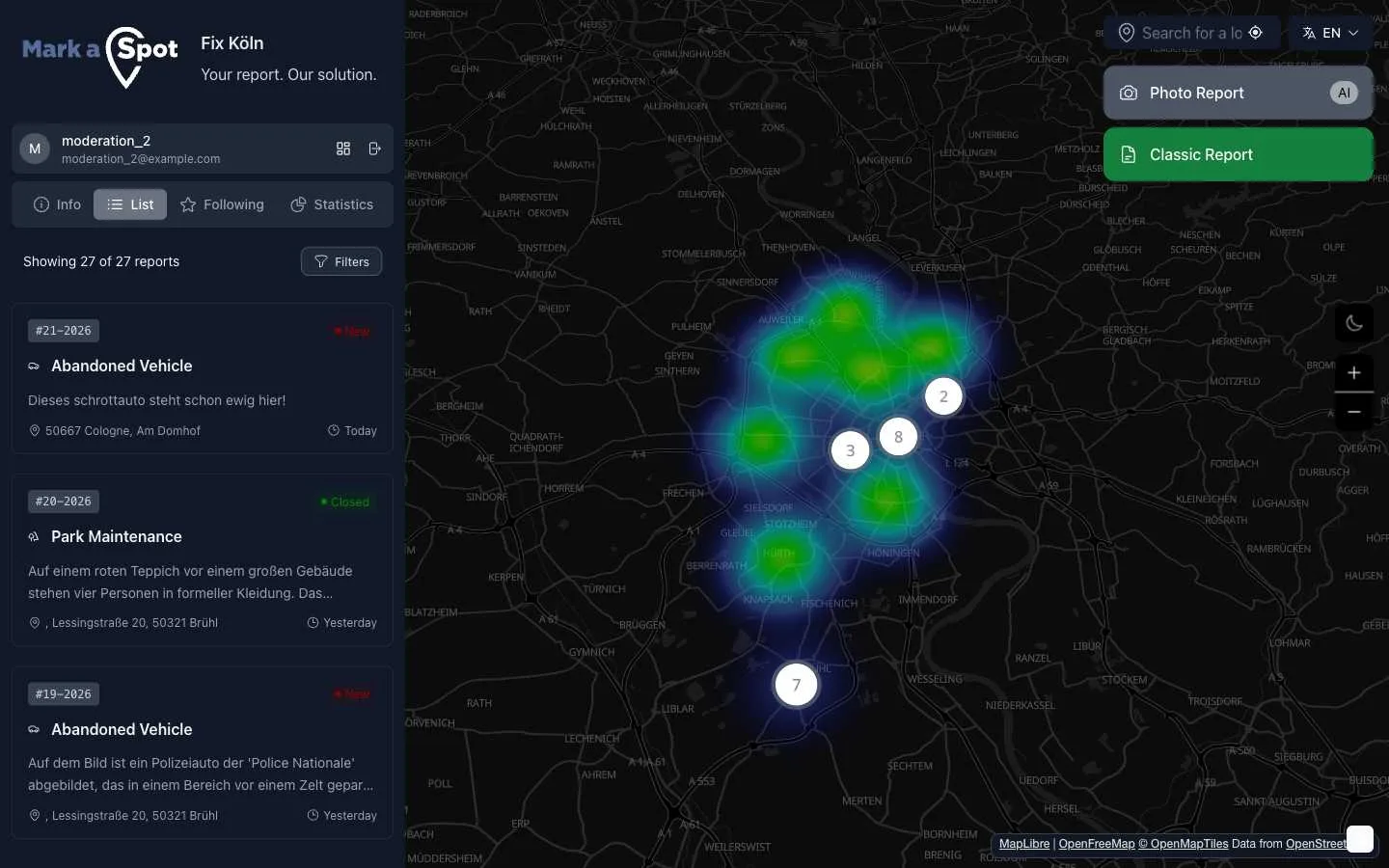Sistema de seguimiento de incidencias municipales