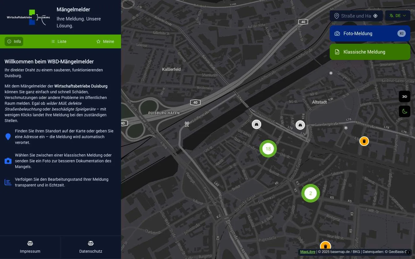 Gestión de solicitudes ciudadanas para servicios públicos - WBD Duisburg