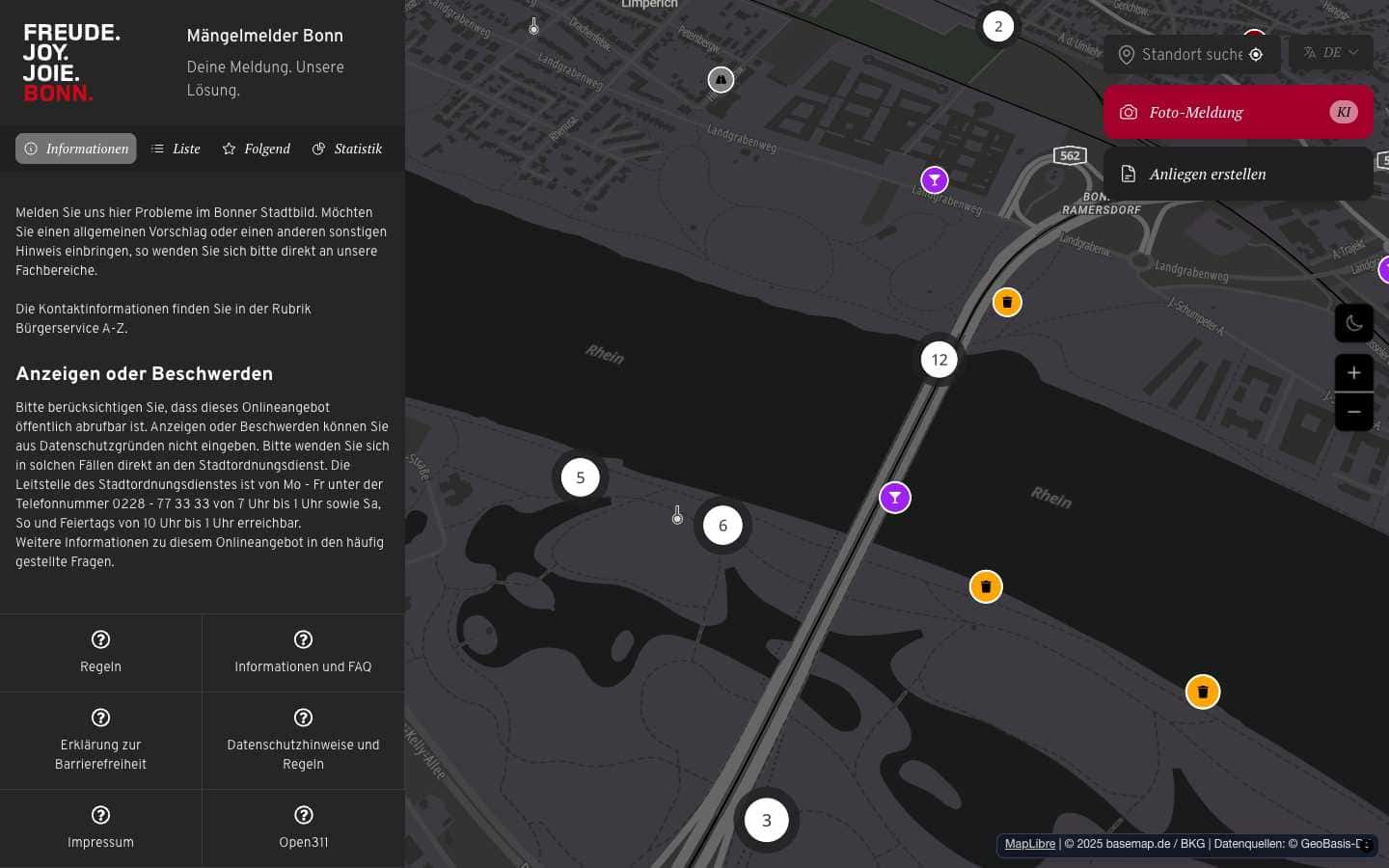 Sistema de gestión de incidencias ciudadanas - Ciudad de Bonn, Alemania