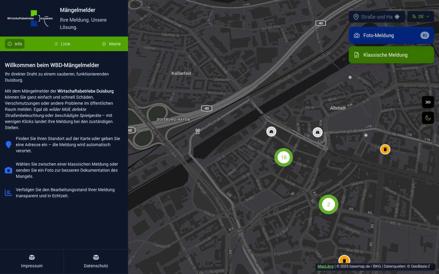 Gestión de solicitudes ciudadanas para servicios públicos - WBD Duisburg