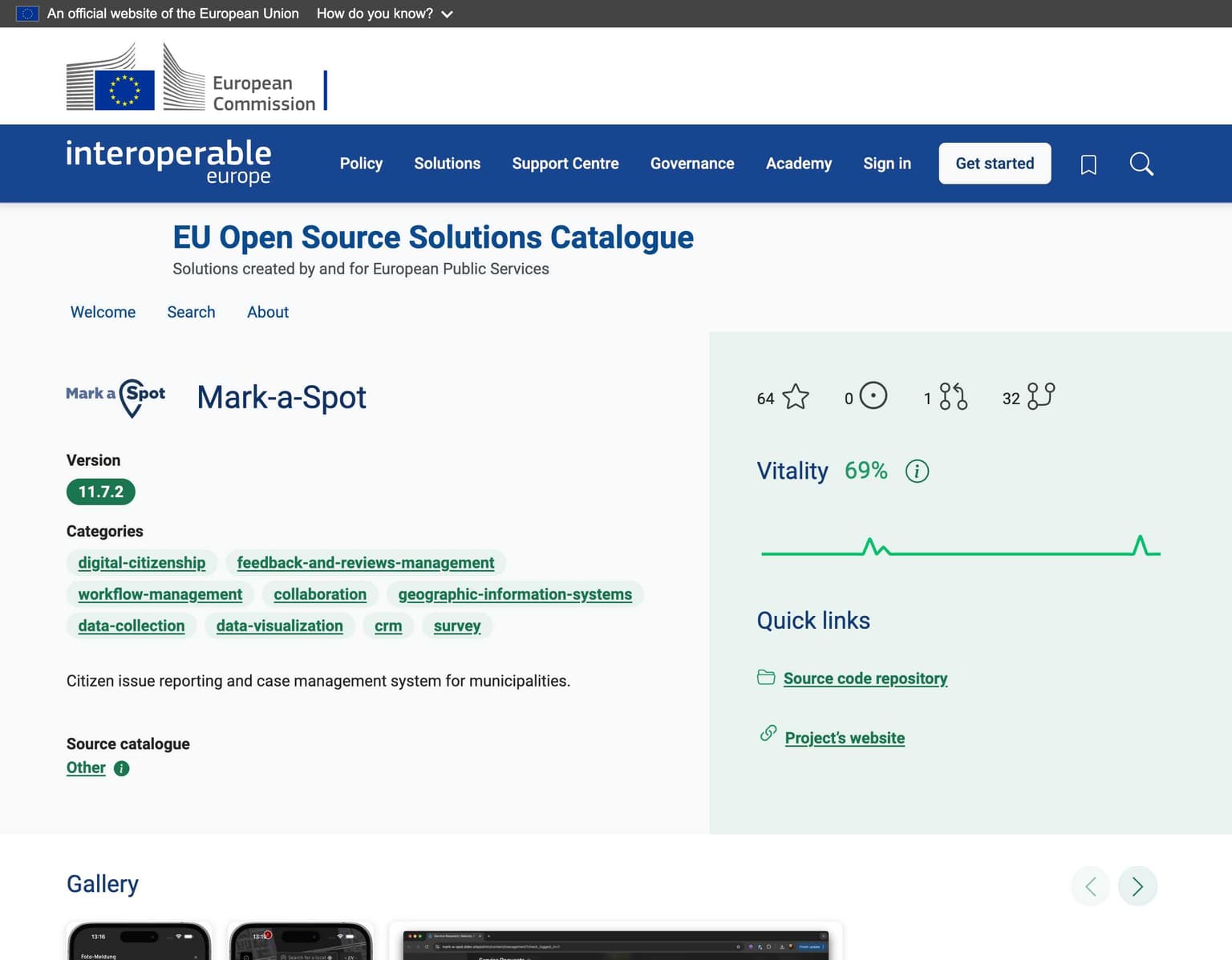Mark-a-Spot incluido en el Catálogo de Soluciones de Código Abierto de la UE